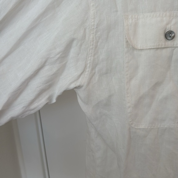 MAX MARA White 100% Linen Shell Button-Up - Picture 7 of 10